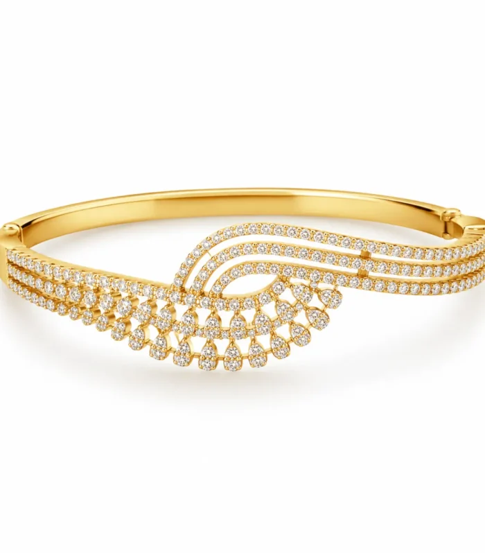 Luxury Crystal Wave Gold Bracelet for Women